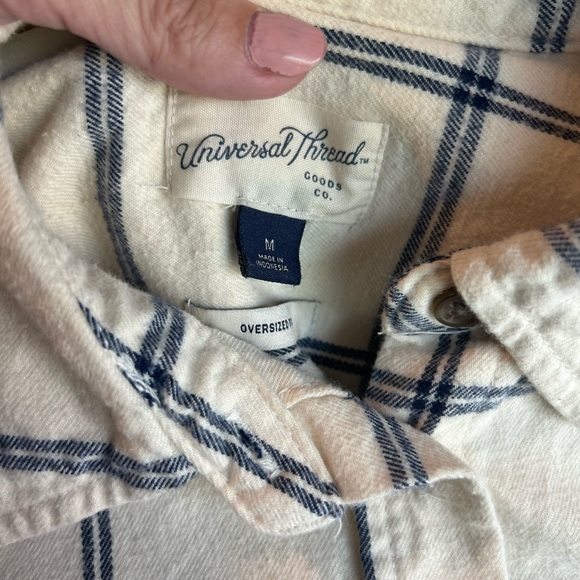 Universal Thread Cream and Navy Plaid Shirt - Picture 4 of 4